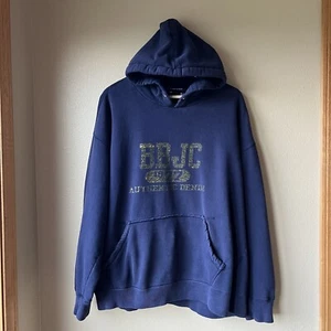 VTG Bugle Boy Jean Company Sweatshirt Hoodie Navy Blue Men’s Size L *Flaws *Read - Picture 1 of 12