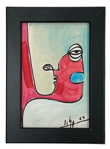 GEMÄLDE ÖL UND ACRYL AUF FASERPLATTE 4”X6” (RAHMEN ENTHALTEN) KUBANISCHE KUNST von LISA. - Bild 1 von 2