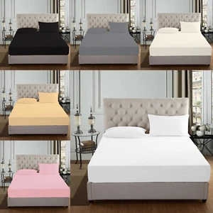100% Egyptian Cotton Extra Deep 40cm Fitted Sheet Single, Double, King - Picture 1 of 13