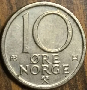 1978 NORWAY 10 ORE COIN - Picture 1 of 2