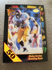 1991 Wild Card Draft 50 Stripe Ricky Ervins #37 Rookie. Very Rare Hard To Find