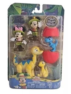 Disney Junior MICKEY DINO SAFARI PALS 5 Figure Pack Minnie Baby Dinosaurs New! - Picture 1 of 5