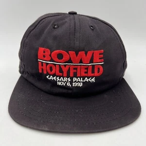 VTG Holyfield Bowe Black Adjustable Hat Cap Caesars Palace Vegas Boxing 1993 - Picture 1 of 14