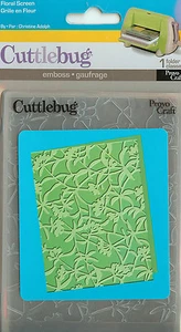 Floral Screen Flowers Embossing Folder CUTTLEBUG by Provo Craft New - Picture 1 of 1