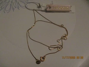 NEU 14 KT GELBGOLD UNISEX 17 ZOLL BOX KETTE - Bild 1 von 2