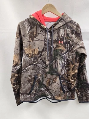 Under Armour Hoodie Womens Large Camouflage Pullover Fleece Hunting Camo Pink - Image 1 of 4