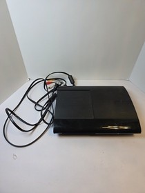 Sony Playstation 3 Super Slim Console  Black Tested Working With Power/Av