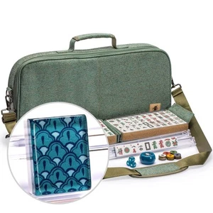 American Mahjong Oceana 166-Piastrelle Rack/Spingipiastrelle Heather Teal custodia morbida TC-AF001-A - Foto 1 di 8