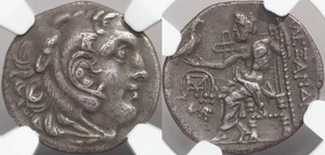 Alexander III the Great. AR Ancient coin Drachm Ionia, Chios. NGC Ch VF. A1319 - Picture 1 of 4
