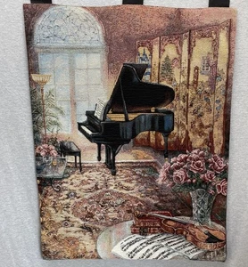 Baby Flügel Wandteppich Wandbehang Musikzimmer Violine Künstler Lena Liu - Bild 1 von 14