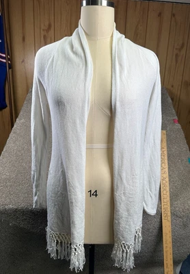 Cárdigan Lilly Pulitzer Tatum Suéter Flecos Talla Mediana Flecos Blanco Frente Abierto Foto 1 de 4