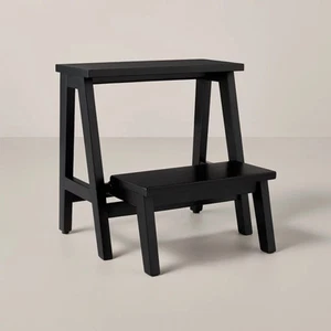 18" Wood Kitchen Step Stool - Black - Hearth & Hand with - Picture 1 of 5