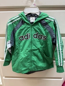 Boys Adidas hooded green raincoat size 6 - Picture 1 of 4
