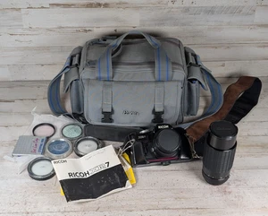 Ricoh XR7 35mm Film Camera SLR w Bag Lenses - Vintage - Picture 1 of 17