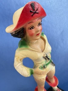 Pirate Girl Lady Woman Chalkware Antique Vintage 1930s Carnival Prize Original - Picture 1 of 9