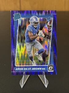 Panini Donruss 2021 clasificación óptica novato Amon-Ra St. Brown #228 púrpura shock Prizm - Imagen 1 de 2
