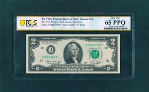 $2.00 1976 Federal Reserve Kansas City(640,000 Semi-Key)STAR~PCGS-65PPQ-Apparent - Picture 1 of 1