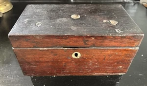 Antique Mahogany Tea Caddy For Restoration 7” X 4.5” X 4” High - Picture 1 of 3