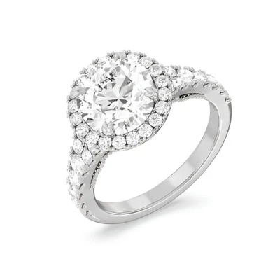 Round Cut Engagement Diamond Ring 950 Platinum Lab Grown 2 Carat IGI Certified - Image 1 of 4