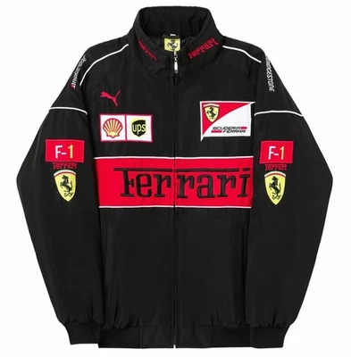 Ferrari Vintage Motorsport Jacke. Schwarz. F1. Nascar. Racing. Unisex - Bild 1 von 4
