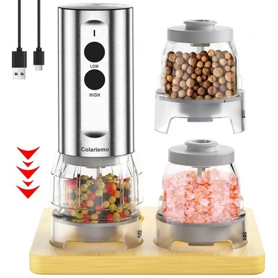 COLARLEMO Electric Salt and Pepper Grinder Set 2025 New Update,Quick Switchin... Fast Ship