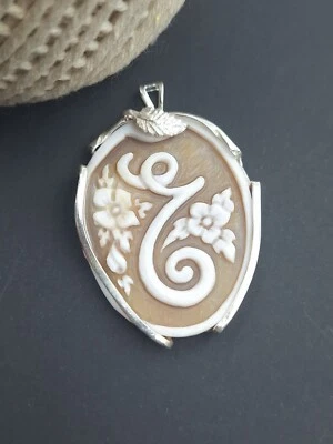 CIONDOLO IN ARGENTO 925% CON CAMMEO SARDONICO, DONNA PLACCATO ORO BIANCO 18KT - Immagine 1 di 4