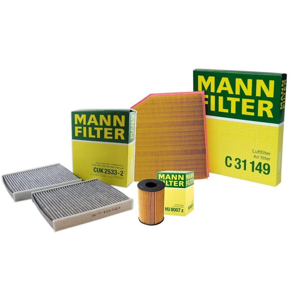 Kit de servicio de filtro de cabina de aire de aceite Mann para BMW F07 550i GT N63B 4.4 Turbo Foto 1 de 1