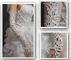 Arrival Flower lace long fingerless bridal gloves with Sparking rhinestones
