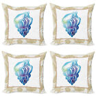 Shell Pillow cushion set of 4 Aquatic Cockleshell