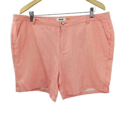 Pantalones Cortos Le Tigre Naranja Rayas Mezcla de Lino Golf Preppy Talla 16 Bolsillos Caminar Foto 1 de 4