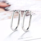 925 Sterling Silver Hoop Huggie Earrings  Oval Earrings Women Jewellery 2 Colour