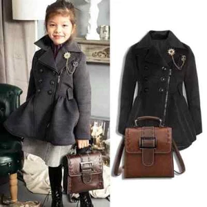 Girls Wool Blend Winter Coat | Ages 3โ5 | Vintage style - Picture 1 of 7
