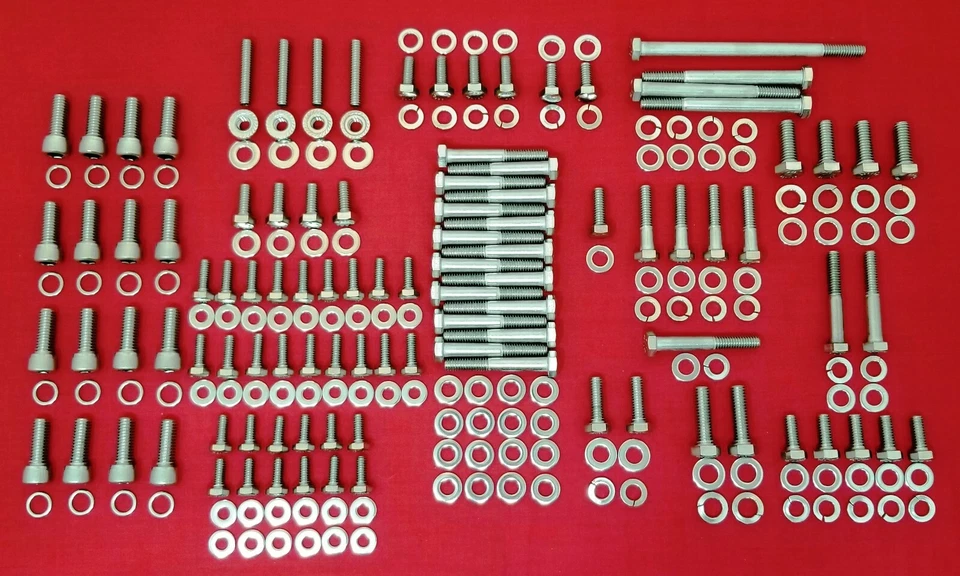 SBF FORD KIT PERNOS MOTOR BLOQUE PEQUEÑO 351W 351 WINDSOR ACERO INOXIDABLE JUEGO HEXAGONAL Foto 1 de 1