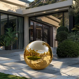 Inflatable Mirror Ball Airtight Shiny Ball & Event Decor 1 Pc 40in Dia Gold - Picture 1 of 11