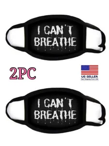 Máscara facial unisex reutilizable lavable cubierta máscaras moda hombres mujeres no puedo respirar - Imagen 1 de 2