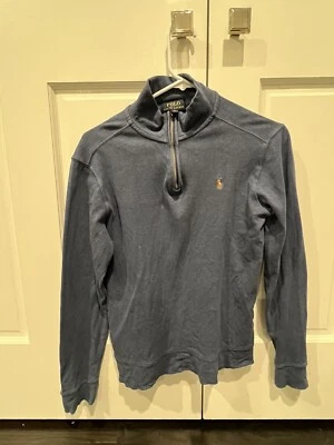 Polo Ralph Lauren Half Zip Sweater Jacket Boys Size 14-16 Large  Blue - Image 1 of 3