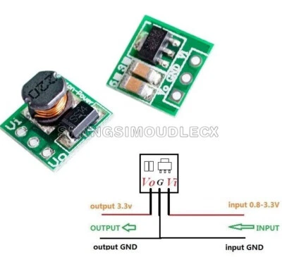 Convertidor de fuente de alimentación Step-UP Boost DC-DC 1V 1.2V 1.8V 2.5V 3V a DC 3.3V - Imagen 1 de 4