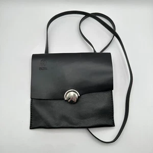 Ana Ongay Crossbody Bag Womens Black Artisan Leather Minimalist Travel Modern - Picture 1 of 8