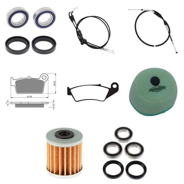 Kit de revisão (rolamentos de cabos de pastilhas de freio de filtro) SUZUKI RMZ450 2015 2016 2017 - Imagem 1 de 1