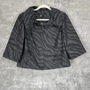 Darjoni Jacket Women’s Medium Black Zebra Goth Glam Cowgirl Boho Office Casual - Picture 1 of 11