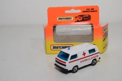 A94 1:64 3 ZOLL MATCHBOX LESNEY 20 VW VOLKSWAGEN AMBULANCE MIB SELTEN! - Bild 1 von 4