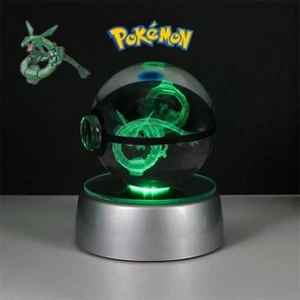 RAYQUAZA Pokemon 3D Crystal Ball Toy Gift LED Night Light Lamp Pokeball Pikachu - Picture 1 of 4