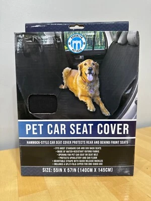 FUNDA ASIENTO COCHE BROOKLYN PET PERRO ESTILO HAMACA PROTEGE ASIENTOS TRASEROS 55"x 57" NEGRO Foto 1 de 2