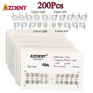 10 bolsas Soportes de Ortodoncia Dental AZDENT Soporte de Metal Estándar Roth 022 Ganchos 345 - Imagen 1 de 11