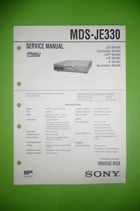 Service Manual-Anleitung für Sony MDS-JE330 ,ORIGINAL - Bild 1 von 1