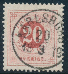 Sweden Scott 33/Facit 33a, 20ö red Ringtyp p13 F-VF U KARLSBORG Cancel, PR/LYX - Picture 1 of 1