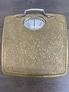 Vintage Hanson Mid-Century Modern Bathroom Scale GOLD - Picture 1 of 4