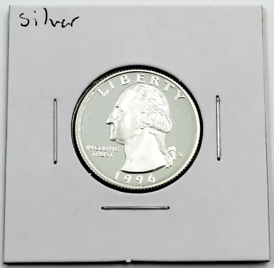 1996-S 25c Uncirculated Proof Silver Quarter - Image 1 of 2
