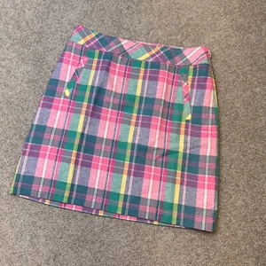 * Talbots Multi-colored Short Plaid Pencil Skirt Spring Colors NWOT US 6 - Picture 1 of 4