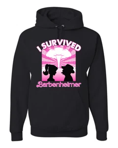 Sudadera con capucha rosa Barbenheimer I sobrevivió a la cultura pop hombres mujeres - Imagen 1 de 10